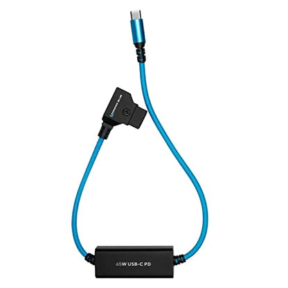 KONDOR BLUE | 16 Inch D-Tap to USB-C PD Power Delivery Cable, 2-Way | 65W Fast Charge, 5V 9V 12V PD, Smart D-Tap Reverse Polarity Protection for Mirrorless Cameras and Camera Rigs | Blue - color: Blue