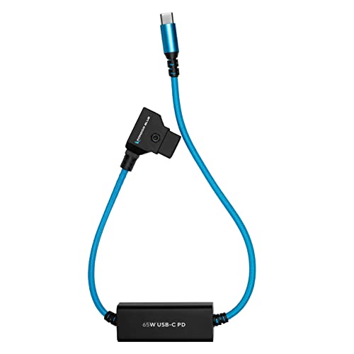 KONDOR BLUE | 16 Inch D-Tap to USB-C PD Power Delivery Cable, 2-Way | 65W Fast Charge, 5V 9V 12V PD, Smart D-Tap Reverse Polarity Protection for Mirrorless Cameras and Camera Rigs | Blue - color: Blue