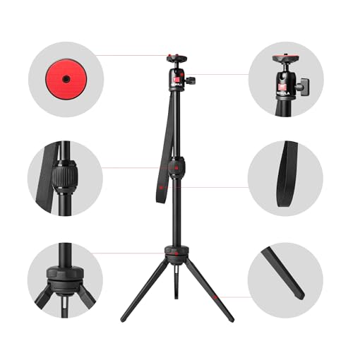 Nebula Adjustable Tripod Stand, Compact, Portable Projector Stand, Includes Universal Mount and Swivel Ball Head - Aluminum Alloy Tripod Stand, for Capsule 3, Capsule 3 Laser, Capsule Air