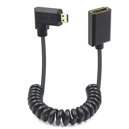 Duttek 8K Right Angle HDMI to Micro HDMI Cable, 48Gbps Extreme Thin Micro HDMI to HDMI Extension Cable, Male to Female Support 8K@60Hz for Laptops, Cameras, Raspberry Pi 5 4 3.3FT/1M - style: Right Angle Micro HDMI Male to HDMI Female
