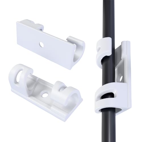 50 Pcs Self Adhesive Cable Clips,Upgraded Cable Management with Screw Hole,Strong Cord Organizer for Under Desk,Car,TV PC,Christmas Light Indoor/Outdoor-White M - color: white, size: M(Fit 0.2-0.28in)