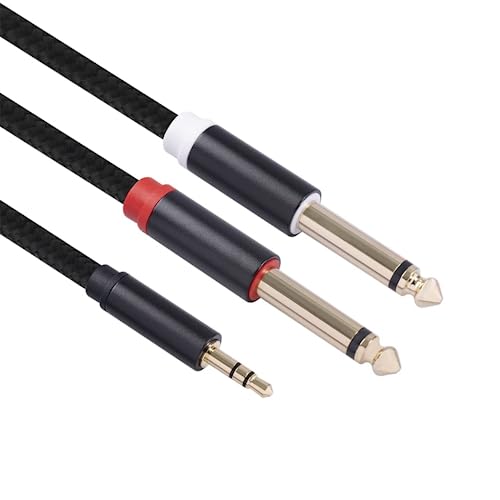 2pack 3.3Ft 3.5mm TRS to Dual 6.35mm Stereo Cable 1/8 TRS to Dual 6.35mm 1/4 TS Mono Y Splitter Audio Cord Adapter for Smartphone, Mixer,PC, CD Player, Speakers and Home Stereo System - size: 3.3FT/2Pack