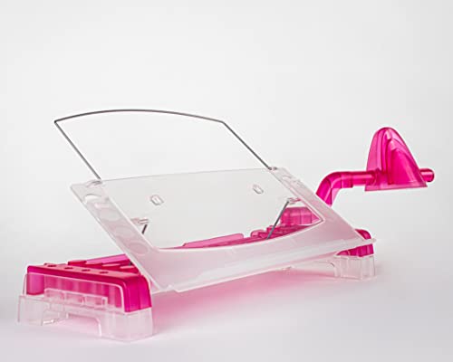 MemoScape Adjustable in-Line Document Holder for Typing | Reduces Neck Strain, Improves Focus, Boosts Desk Organization, and Workflow | Paper Holder Stand for Desk and Home Office - Pink (VUR 4000) - color: Pink/Clear