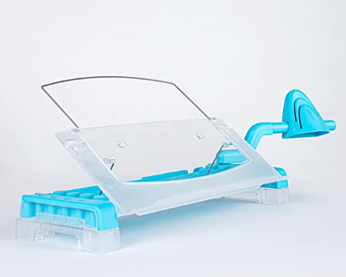 MemoScape Adjustable in-Line Document Holder for Typing | Reduce Neck Strain, Improve Focus, Boost Desk Organization, and Workflow | Paper Holder Stand for Desk and Home Office - Sky Blue (VUR 4020) - color: Light Blue/Clear