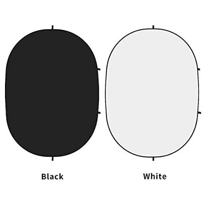 5x6.5ft Double-Sided Pop Up Backdrop, Matte Black & White Wrinkle-Resistant Collapsible Background with Carry Bag, Portable Reflector for Photography, Live Streaming, Video Calls, Headshots - color: Black & White