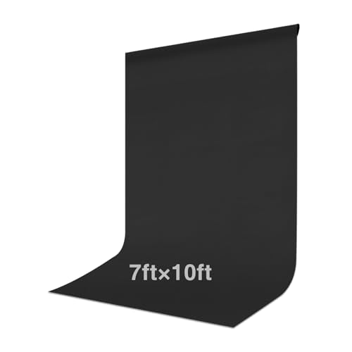Black Backdrop Curtain 7x10ft (WxH), Black Photo Backdrop for Photography Polyester Collapsible Background Screen for Portrait, Product Video, Pet, Photoshoot, Birthday, Party - color: Black, size: 7x10 FT