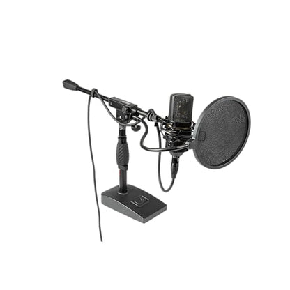 Gator Frameworks Short Weighted Base Desktop Microphone Stand with Boom arm, and Adjustable Height, Base Dimensions - 4.5" X 8" (GFW-MIC-0821) - style: Weighted Base