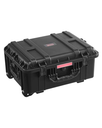 VEVOR Weatherproof Hard Case, Heavy Duty Protective Dry Box with Pre-Cut Foam, Wheels & Retractable Pull Handles for Travel, Hunt, Military, Tactical, IP67 Waterproof Case for Cameras(57x45x28) - size: 22.56*17.72*10.91in