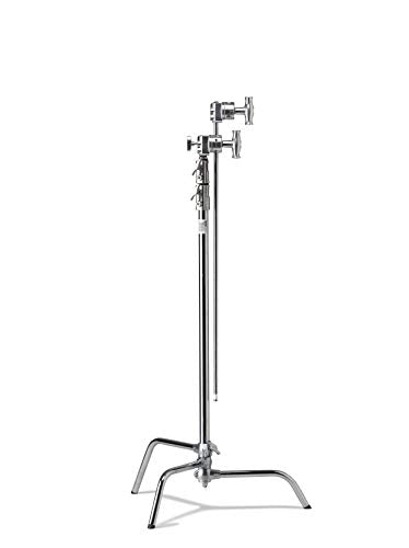 Kupo 40" C-Stand Sliding Leg Kit - Includes 40" Grip Arm with Hex Stud, Two 2.5" Grip Heads for Photography and Video Lighting Applications, Adjustable Uneven Terrain Leveling Leg, Silver (KS703712) - color: Silver, style: 40" Sliding Leg Kit