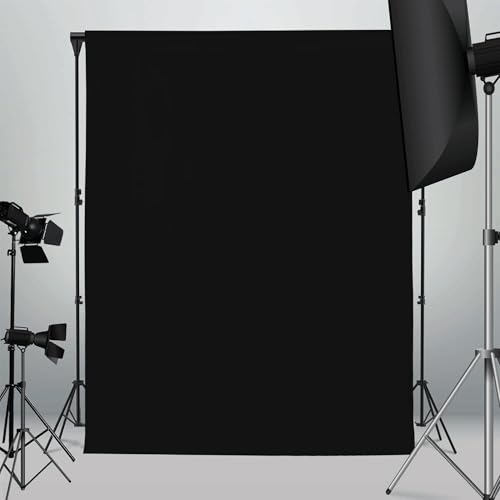 5x7ft Black Backdrop Background for Photography, High Density Polyester Fabric Top Rod Pocket Design, Black Photo Backdrop Curtain for Portrait Photoshoot, Party and Video - color: Black Backdrop, size: 5x7ft