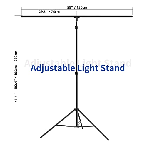 Neewer T-Shaped Background Backdrop Support Stand Kit, 8.5ft/2.6m Tall Adjustable Tripod Stand and 5ft/1.5m Wide Crossbars with 6 Spring Clamps and 1 Carrying Bag for Studio Photo Video Photography - size: 8.5ft x 5ft