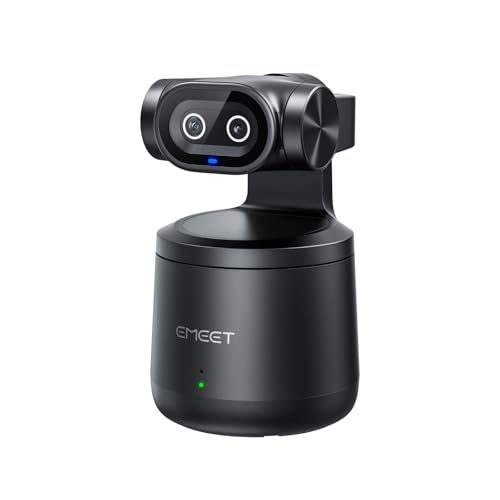 EMEET PIXY Wireless 4K Dual-Lens AI Tracking PTZ Streaming Camera with 1/2.55" Sensor, Gesture Control, Multi-Camera Live & Built-in 48kHz Mic, HDR, Live Streaming for YouTube, Facebook, Twitch