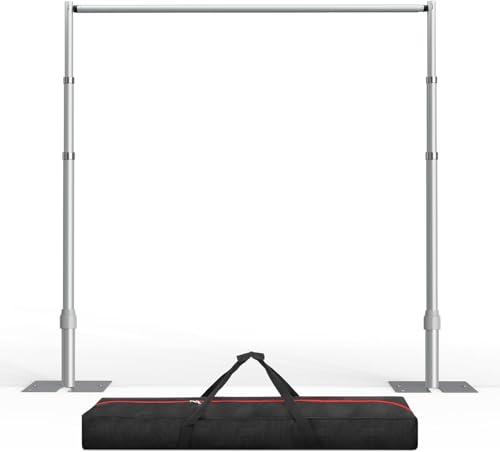 EMART 10x10ft Heavy Duty Backdrop Stand Kit, Adjustable Pipe and Drape Photo Booth Frame for Wedding, Party, Christmas, Birthday Decorations - color: Silver, size: 10X10FT