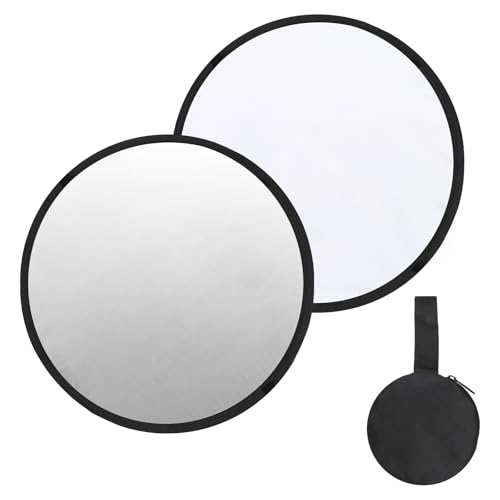 PATIKIL 12"/30cm Reflector Photography, 2 in 1 Collapsible Light Reflector with Bag Multi-Disc Light Diffuser for Studio Outdoor, Silver/White - color: Silver/White, size: 12"/30cm