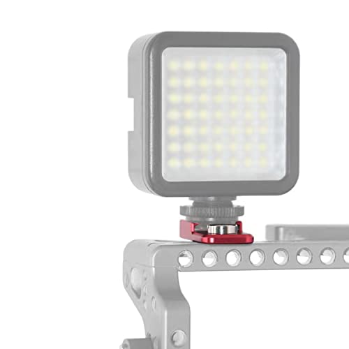 [2 Packs]-Cold Shoe Mount Adapter with 1/4"-20 Thread for Camera Cage, Monitor,Video Light,Microphones,Flash LED