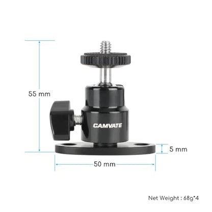 CAMVATE 1/4"-20 Mini Ball Head with Ceiling Mount for CCTV & Video (4 PCS)