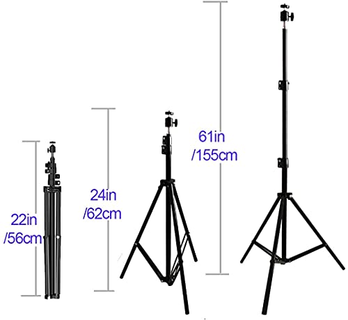 Tripod Stand, Mini Projector Stand,Lightweight Portable Projector Photography Stand Camera Tripod Adjustable Height 20" to 61" Floor Stand Holder, inculded 360° Rotatable Head Ball (Withstand 3pound) - size: 20-60in