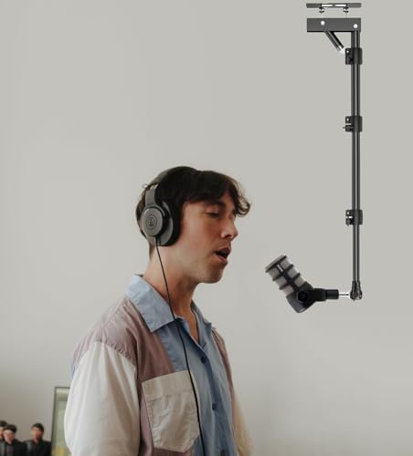 Microphone-Ceiling-Mount,Telescoping Mic Wall-Stand Boom Arm Holder compatible with RØDE PodMic NT1 NT-USB Microphones Podcasting Gaming and Voice Recording