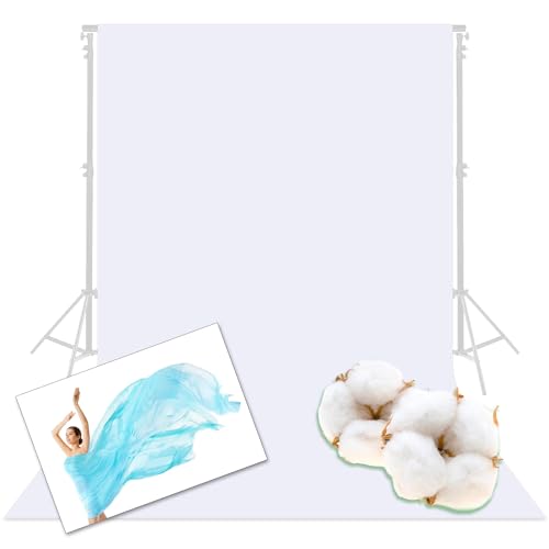 Prism 100% Cotton Extra Thick Professional Photography Backdrop 9x11 ft White, Brushed for Low Light Reflectance & Bleed Through, Sustainable Organic Cotton Muslin with No Microplastic Shedding - color: White 9x11ft