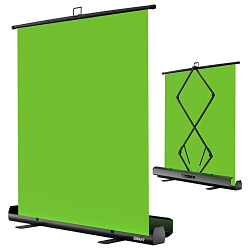 EMART Upgrade Green Screen, 58x74in Collapsible Chroma Key Panel for Background Removal, Portable & Retractable Wrinkle-Resistant Backdrop with Stand for Streaming, Photographic Studio, TikTok - color: Green, size: 58x74in
