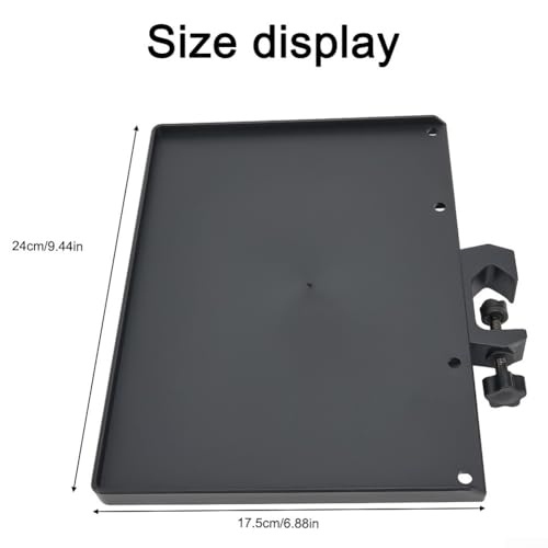 Microphone Stand Soundcard Tray, Plastic Sound Card Tray Mount Clamp on Rod Holders for Live Streaming, Recording, Black(L) - size: L