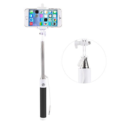 Vivitar Selfie Stick with Aux-in Wired Shutter Release (Black) - color: Black