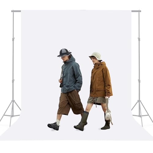 BEIYANG White Photography Backdrop, 8x10 FT White Screen Background for Photoshoot Party Curtain, Studio, Product, Portrait, Video Recording - color: White, size: 8x10ft