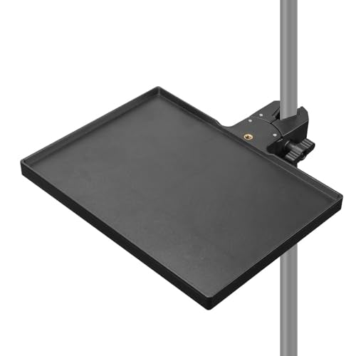 Microphones Sound Card Stand Tray for Music Interfaces Accessories with Strong Clamp Fit for 13-47mm Tube ABS Build - color: Black