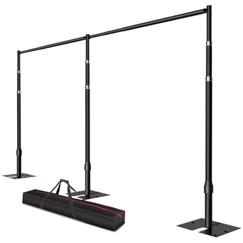Pipe and Drape Backdrop Stand, 12x20ft Heavy Duty Adjustable Background Frame with Metal Base, Back Drop Holder for Parties Photography Wedding Photoshoot Decoration - Black - color: Black, size: 12x20ft