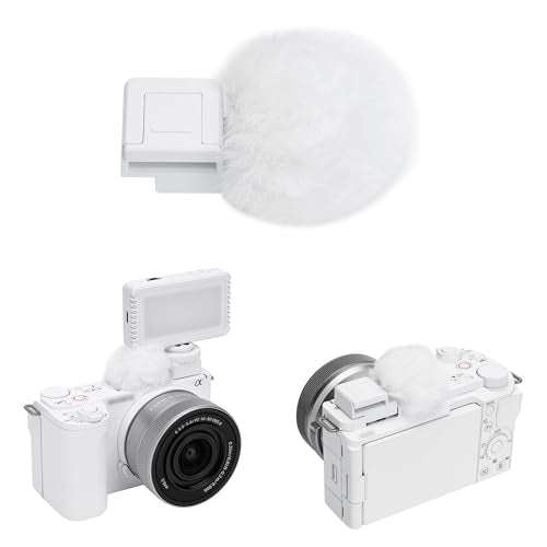 JJC Cold Shoe Wind Muff for Sony ZV-E10 II ZVE10 ZV-1F ZV-1 II ZV-E1, White | Furry Windshield Wind Shield, Microphone Puff, Shoe Adapter Mount Holder for LED Light Mic Attachment, Vlogging Accessories - color: White, size: For Sony Z Series Cameras