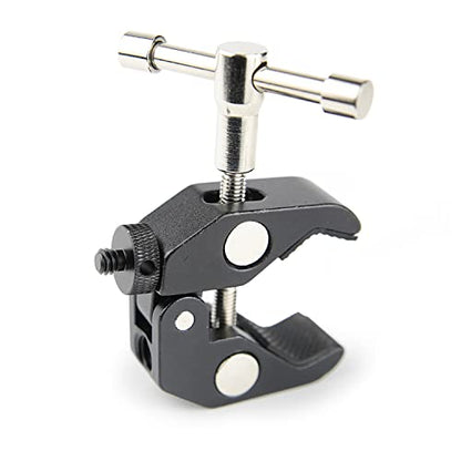 1/4 Male to 1/4 Male Camera Thread Screw Adapter with Hole Threaded for Cage, Tripod, Mic, Light Stand, DSLR Shoulder Mount, 6 Pcs (Black) - color: 1/4-1/4 Male Hole