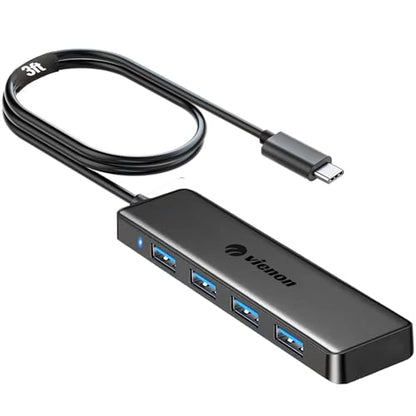 VIENON USB C Hub with 4 USB 3.0 Femal Ports, USB Extender for C Port Laptop, iMac Pro, MacBook, iPad Pro, Dell, Acer, HP, ASUS, Printer, Camera,Keyborad, Mouse etc-3ft