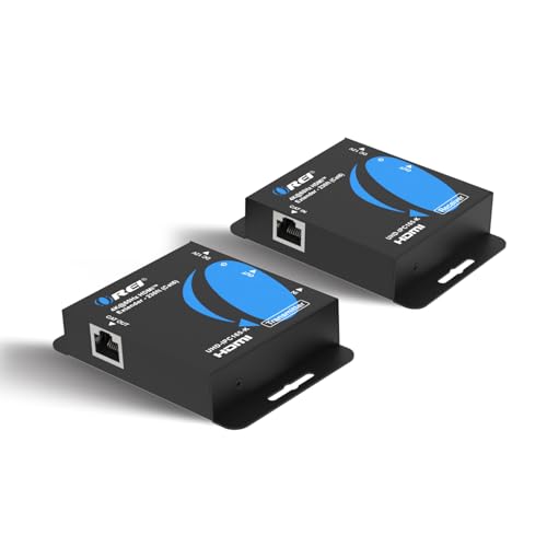 OREI HDMI Extender Ethernet 165ft, 4K HDR PoC Two-Way IR HDCP 2.2 LPCM 2.0 | HDMI Balun, Over Ethernet – 18Gbps, HDMI 2.0, Uncompressed Zero-Latency AV, LPCM 2.0, Dolby 5.1
