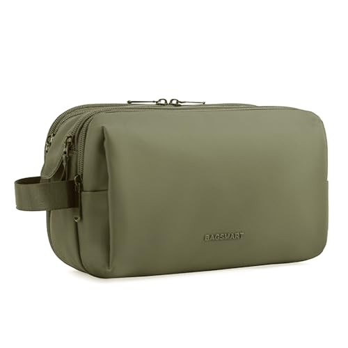 BAGSMART Toiletry Bag for Men, Travel Toiletry Organizer Dopp Kit Water-resistant Shaving Bag for Toiletries Accessories, Door Room Essentials,Green-medium - color: Green, size: Medium