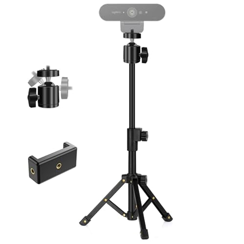 Webcam Tripod Stand, Extendable Webcam Stand for Desk Small Camera Tripod for Logitech Webcam C922 C930e C920S C920 C615 C960 C920x BRIO 4K, NexiGo N60, Right Light, GoPro, DSLR, Projector, and More