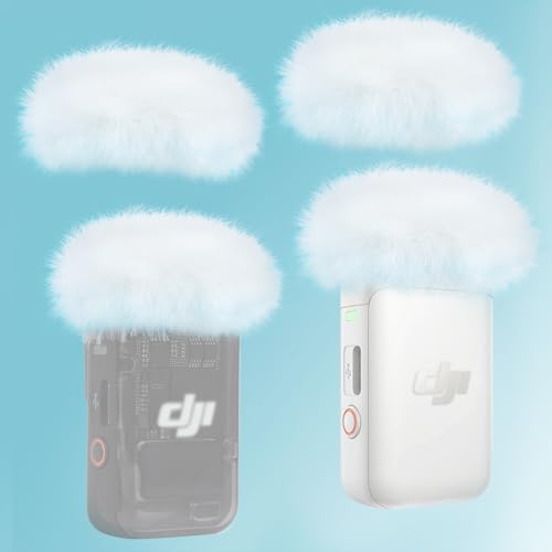 YOUSHARES 4 Packs Furry Mic Windscreen for DJI MIC 2, Microphone Pop Filter Mic Cover for DJI MIC 2 Reduce Background Nosie, White (Not for DJI MIC 1) - color: 4pcs DJI Mic 2 white cover
