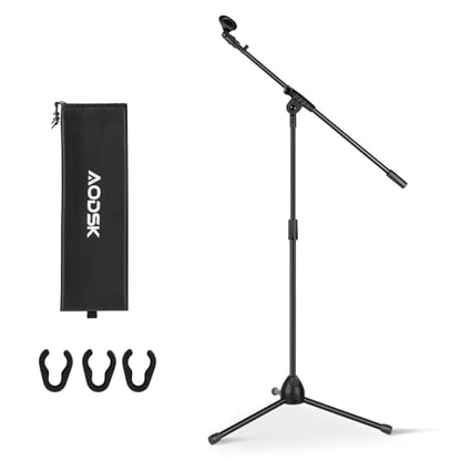 AODSK Deluxe Tripod Microphone Stand with Boom Arm & Twist Clutch Height Adjustment (Upgraded version) - style: Upgraded version
