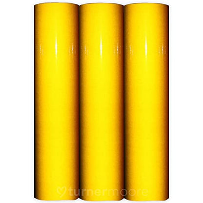 Yellow Reflective Vinyl Permanent Adhesive, 12x12 Sheets Reflective Vinyl for Cricut, Cars, Bikes, Decals, Stickers, Signs, Helmets, Mailbox, Numbers, Reflective Tape by Turner Moore Edition (3-Pack) - color: Yellow