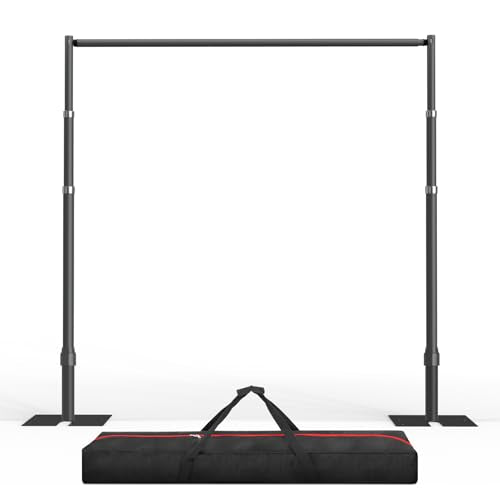 EMART Pipe and Drape Backdrop Stand Kit, 10ftx10ft Heavy Duty Adjustable Photo Background, Metal Frame with Flat Base for Wedding, Birthday Party, Banquet Decorations-Black - color: Black, size: 10x10FT