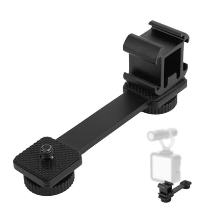 3 Port Cold Shoe Mount Plate, Adapter Bracket for Camera Microphone LED Light for Zhiyun Smooth 4 DJI Osmo Pocket Osmo Aluminum Alloy Triple Stabilizer Extension