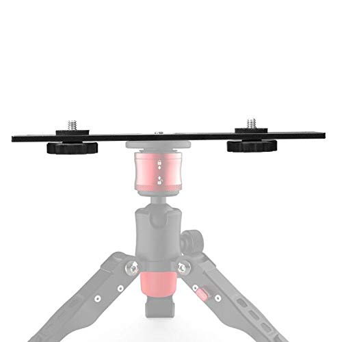 Dual Flash Bracket,Chromlives Dual Tripod Mount Bracket,1/4" Dual Camera Mount Flash Extension Bar,8" Dual Tripod Bracket for Camera,LED Light,DSLR Camera,Tripod,Flash Light(2 Pack) - color: Tripod Bracket