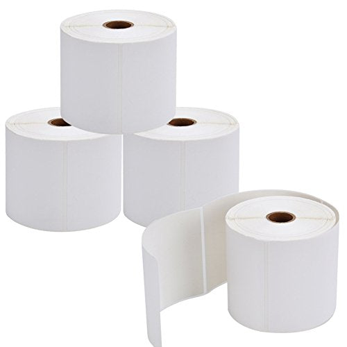 9527 Product 4x6 Direct Thermal Shipping Labels for Zebra 2844 ZP-450 ZP-500 ZP-505,Blank,450 Labels/Roll, 1" Core,Total 4 Rolls - color: White, size: 4 Rolls | 1800 Labels