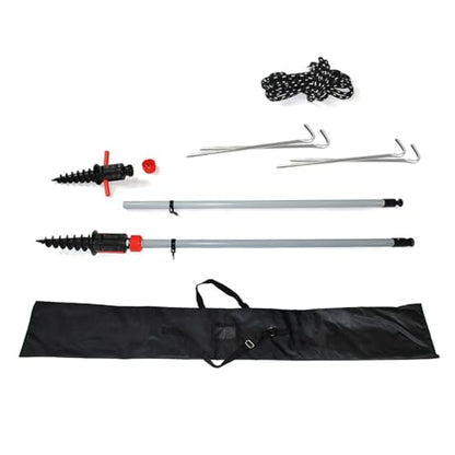 Adjustable Banner Pole Holder with Stake Outdoor Horizontal Banner Post Stand for 10'W X 3'H Banner,Advertising Displays Stand Yard Sign Displays with Carrying Bag (Hardware only)
