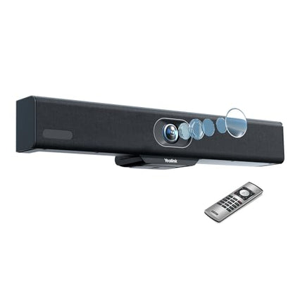 Yealink MeetingBar A10 4K Video Conference Room System with 120 Wide Angle Camera AI Auto Framing Conference Webcam with 8 Mics Arrays Speaker Tracking Noise Cancellation Teams Zoom Certified - size: A10-010