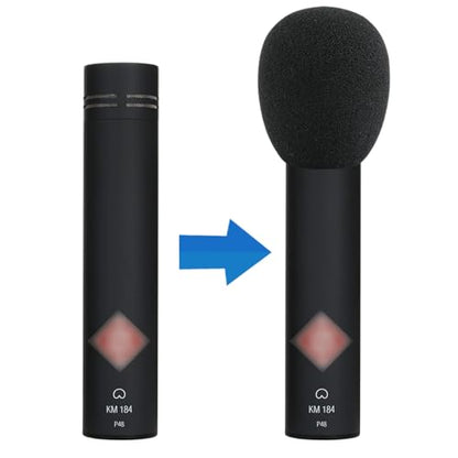 LEFXMOPHY Windscreen for Neumann KM 184, 185 Microphone, for Beyerdynamic MC 930, Warm Audio WA-84 Pop Filter, SE ELECTRONICS sE7 sE8 DM1 DM2 Mic Wind Muff 3-Pack Foam Cover