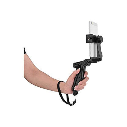 Smartphone Stabilizer, Foldable Cellphone Gimbal Holder Handheld Hand Grip Mount Bracket with Three Sided Selfie Sticks for Photography