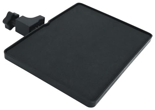 Rockville MTRAY Clamp-On Tray Utility Shelf, 9.7 x 7.3 Inches, 15lb Capacity, EVA Foam, Raised Lip, Quick Attach, for Musicians and Performers