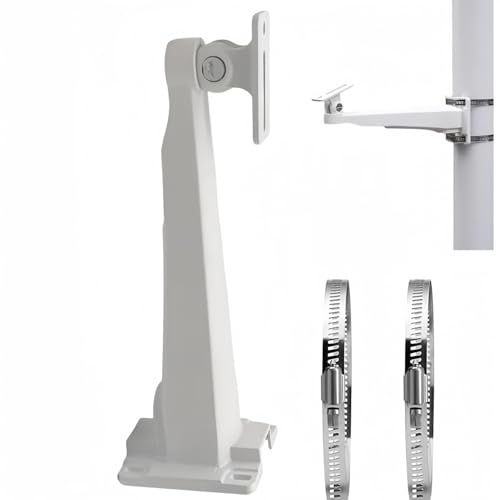 CCTV Security Wall Pole Mounting Loop Bracket,27cm Long Arm Support Monitoring Pole Hoop Bracket Surveillance Camera Wall Mounted/Pole Mounted for CCTV Security Camera PTZ Dome
