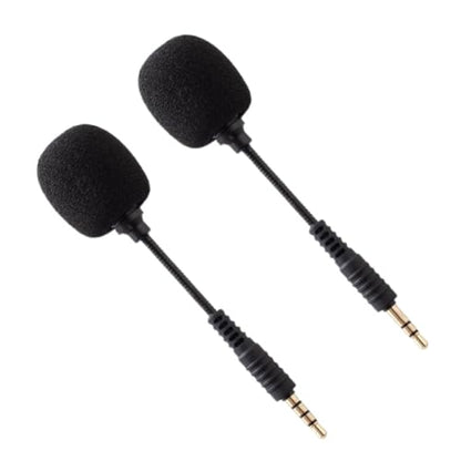 VILLCASE 2pcs Bendable Mini Noise-Cancelling Condenser Microphone for Laptop, Phone, Tablet – Black Flexible Gooseneck Mic for Live Streaming, Recording, and Online Meetings