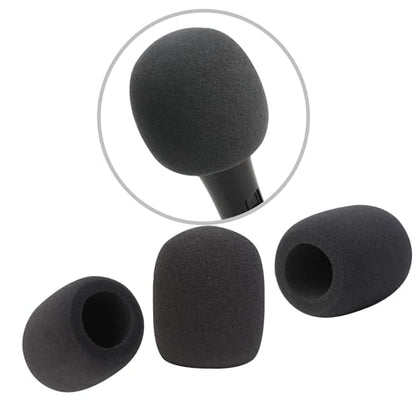 6 Pack Foam Mic Cover for Shure SM58 SM48 and Most Ball-Type Microphone, Handheld Microphone Windscreen Thick and Breathable Foam Microphone Protector Mic Wind Cover